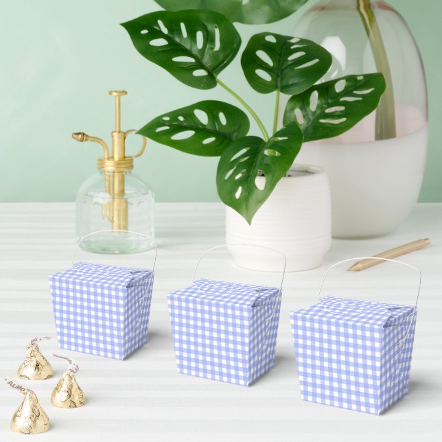 Faye and Lauren Blue Gingham Favour Box (Multiple)