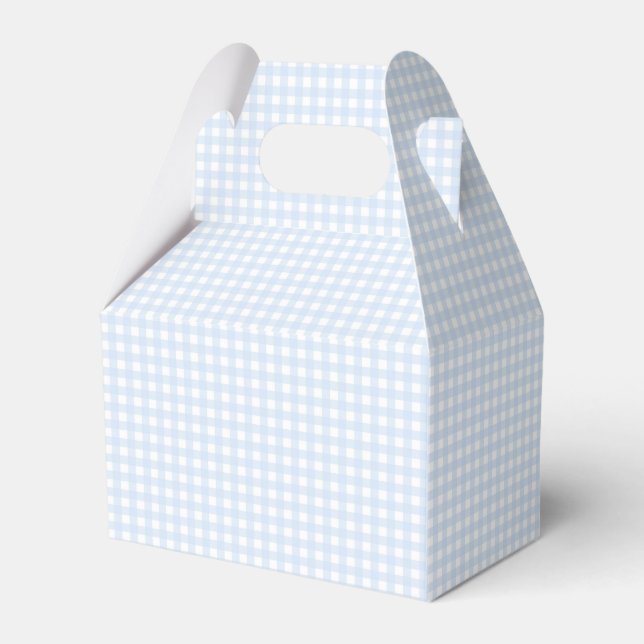 Faye and Lauren Blue Pastel Gingham Favour Box (Back Side)