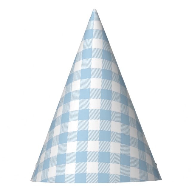 Faye and Lauren Blue Plaid Party Hat (Front)