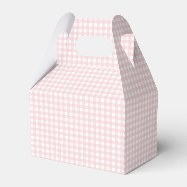 Faye and Lauren Blush Gingham Favour Box (Back Side)