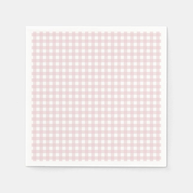 Faye and Lauren Blush Gingham Napkin (Front)