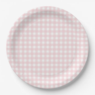 Faye and Lauren Blush Gingham Paper Plate