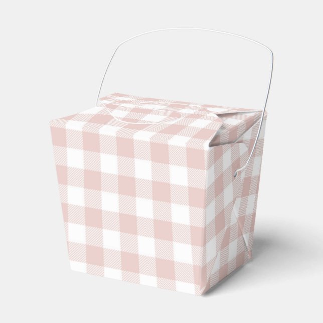 Faye and Lauren Blush Plaid Favour Box (Front Side)