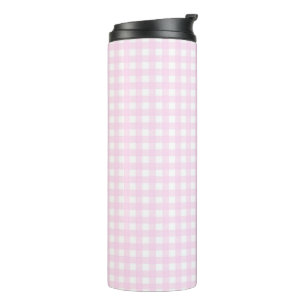 Faye and Lauren Bright Pink Gingham Thermal Tumbler