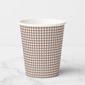 Faye and Lauren Brown Gingham Paper Cups