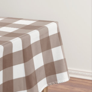 Faye and Lauren Brown Plaid Tablecloth