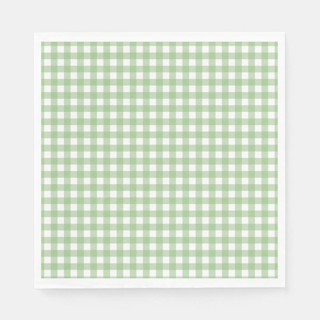 Faye and Lauren Classic Green Gingham Napkin (Front)