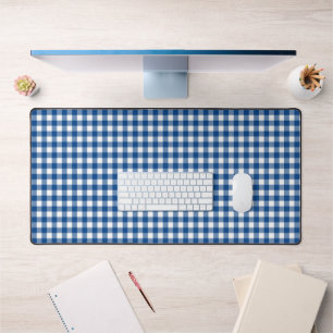 Faye and Lauren Dark Blue Gingham Desk Mat