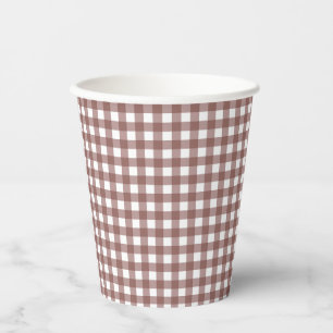 Faye and Lauren Fall Dark Brown Gingham Paper Cups