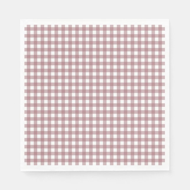 Faye and Lauren Fall Pink Gingham Napkin (Front)