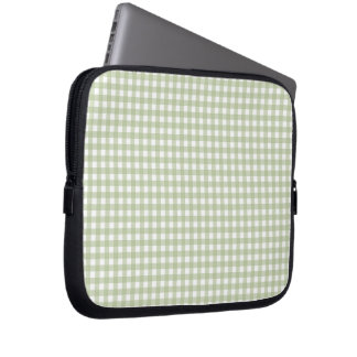 Faye and Lauren Green Gingham 1 Laptop Sleeve