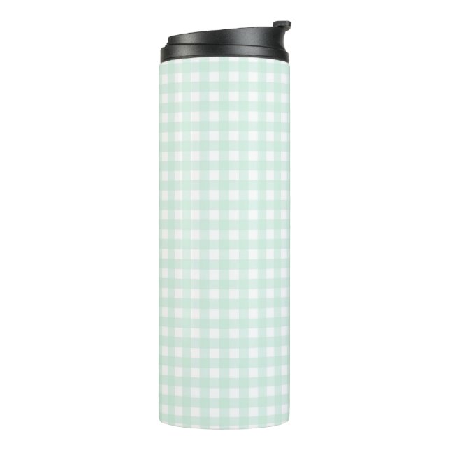 Faye and Lauren Green Gingham Thermal Tumbler (Rotated Left)
