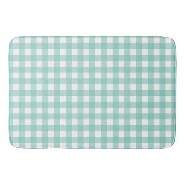 Faye and Lauren Green Plaid Bath Mat (Front)