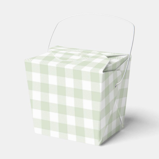 Faye and Lauren Green Plaid Favour Box (Front Side)