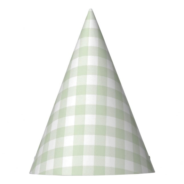 Faye and Lauren Green Plaid Party Hat (Front)