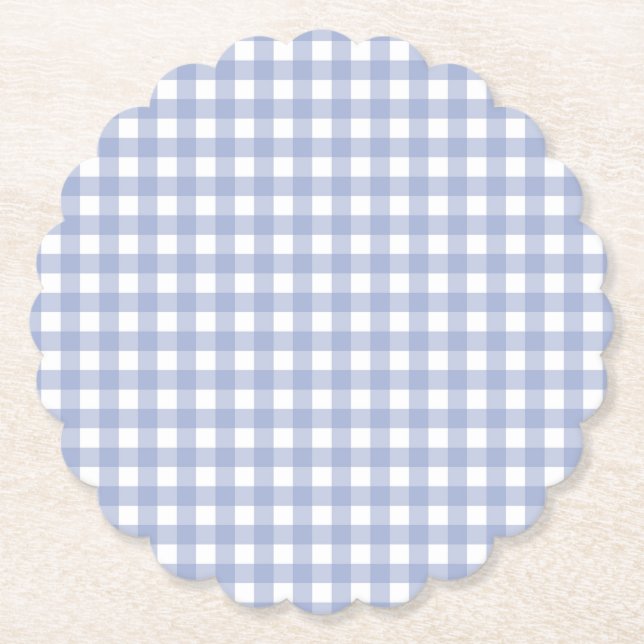 Faye and Lauren Light Blue2 Gingham Paper Coaster (Front)