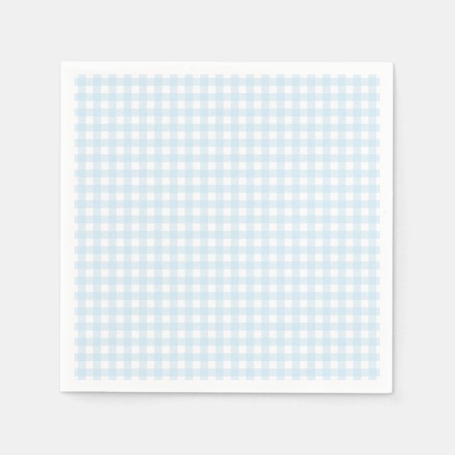Faye and Lauren Light Blue Gingham Napkin (Front)