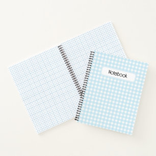 Faye and Lauren Light Blue Gingham Notebook