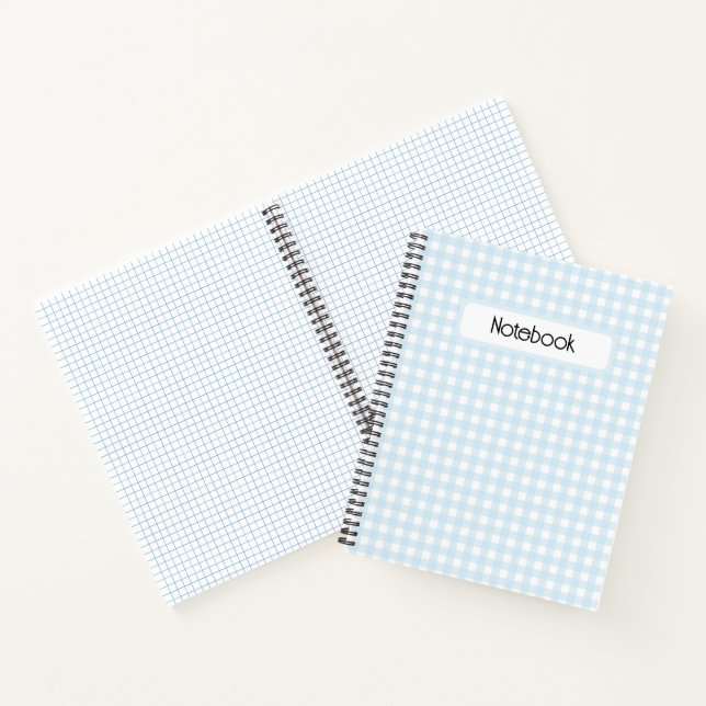 Faye and Lauren Light Blue Gingham Notebook (Inside)