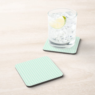 Faye and Lauren Light Green Gingham Coaster