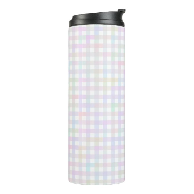 Faye and Lauren Multicolor Gingham Thermal Tumbler (Rotated Left)
