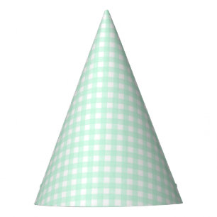 Faye and Lauren Pastel Gingham Green Party Hat