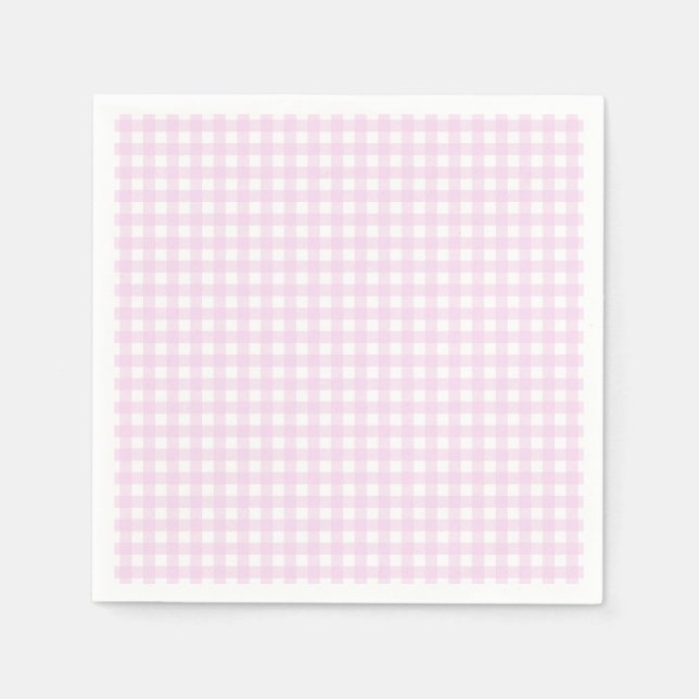 Faye and Lauren Pastel Pink Gingham Napkin (Front)