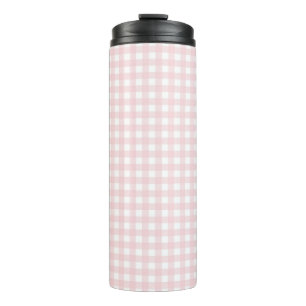 Faye and Lauren Pastel Pink Gingham Thermal Tumbler