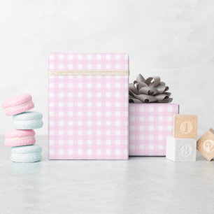 Faye and Lauren Pastel Pink Gingham Wrapping Paper