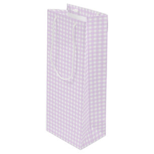 Faye and Lauren Pastel Purple Gingham Wine Gift Bag