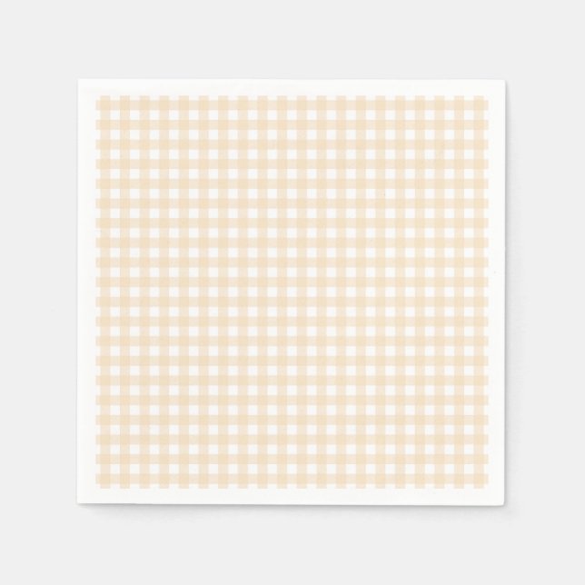 Faye and Lauren Peach Gingham Napkin (Front)