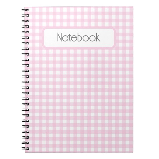 Faye and Lauren Pink Gingham Spiral Photo Notebook (Front)