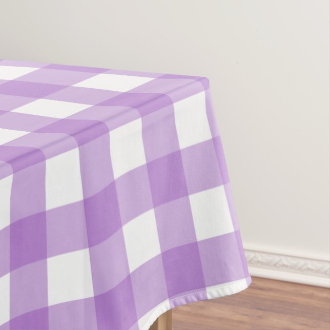 Faye and Lauren Purple Plaid Tablecloth (In Situ)