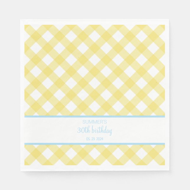 Faye and Lauren Yellow Celebration Napkin (Front)