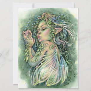 Faye Art Card Sleepy Cute Baby Forest Fairy Girl