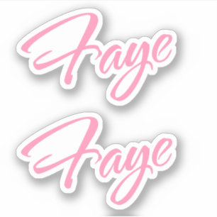 Faye Decorative Name in Pink x2 Sticker