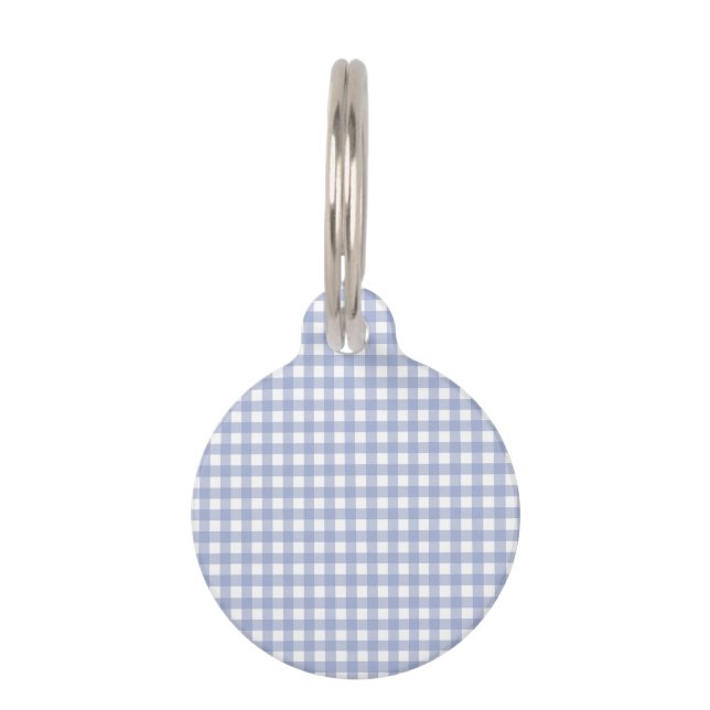 Faye & Lauren Blue Gingham Pet Tag (Back)