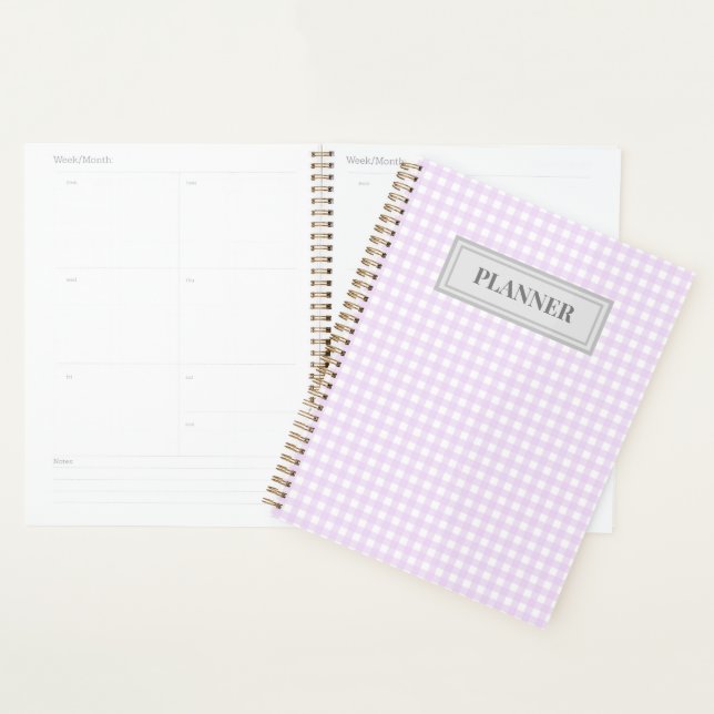 Faye & Lauren Pastel Purple Gingham Planner (Display)