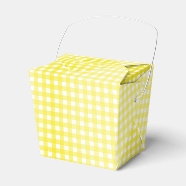 Faye Yellow Gingham Favour Box (Front Side)
