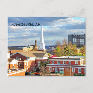 Fayetteville, Arkansas Downtown View Postcard