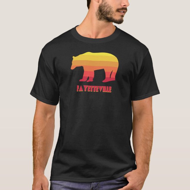 Fayetteville Arkansas Rainbow Bear T-Shirt (Front)