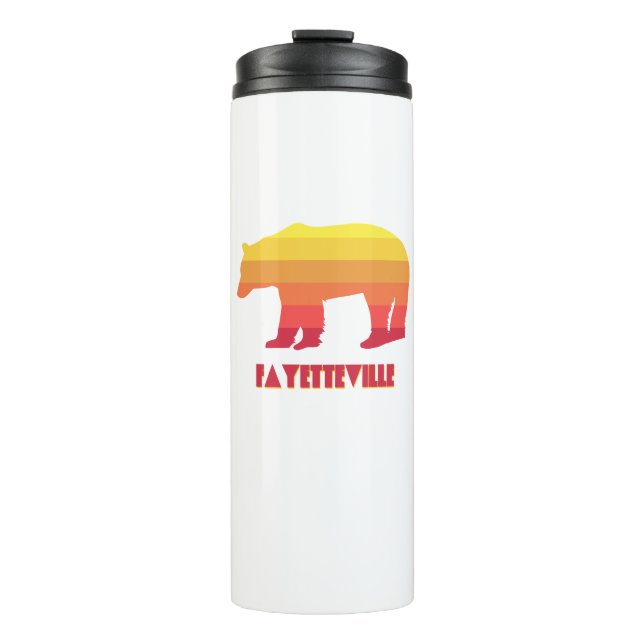 Fayetteville Arkansas Rainbow Bear Thermal Tumbler (Front)