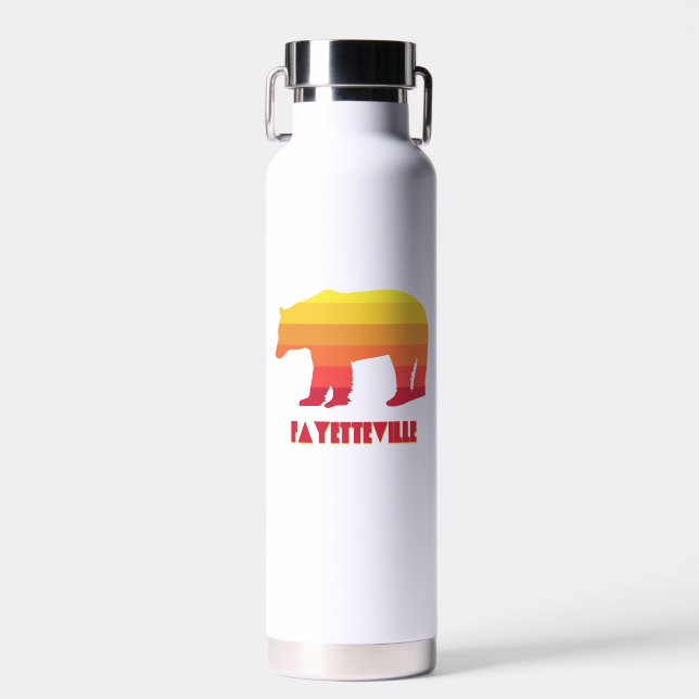 Fayetteville Arkansas Rainbow Bear Water Bottle (Front)