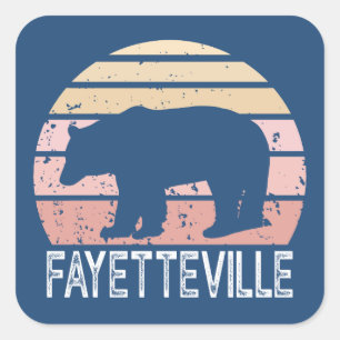 Fayetteville Arkansas Retro Bear Square Sticker