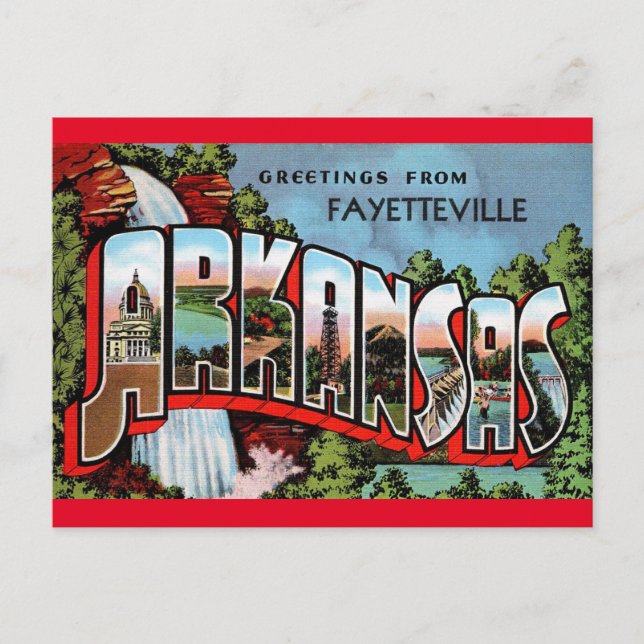 Fayetteville Arkansas Vintage Travel Postcard (Front)