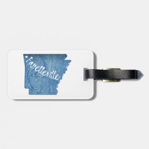 Fayetteville Arkansas Wood Grain Luggage Tag