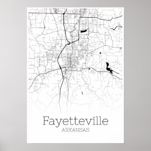 Fayetteville Map - Arkansas - City Map Poster