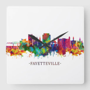 Fayetteville North Carolina Skyline Square Wall Clock