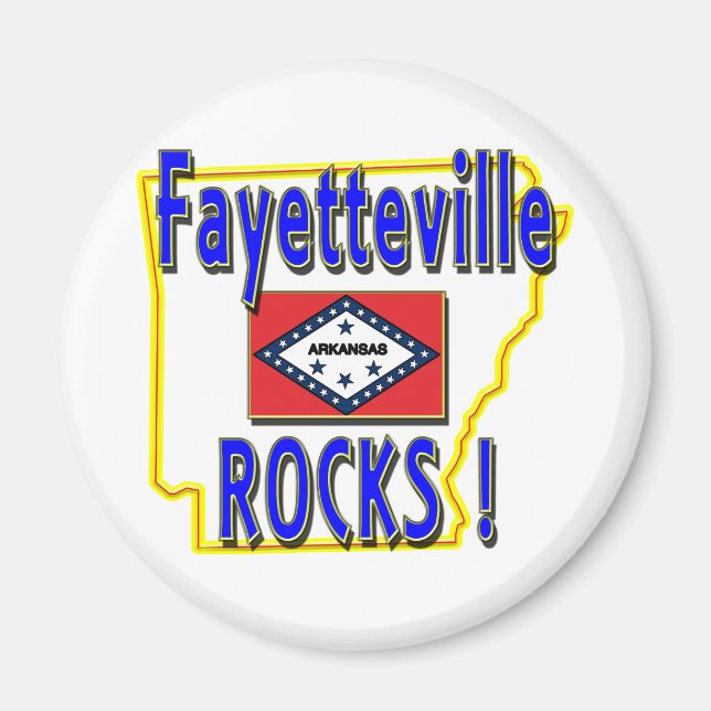 Fayetteville Rocks ! (blue) Magnet (Front)