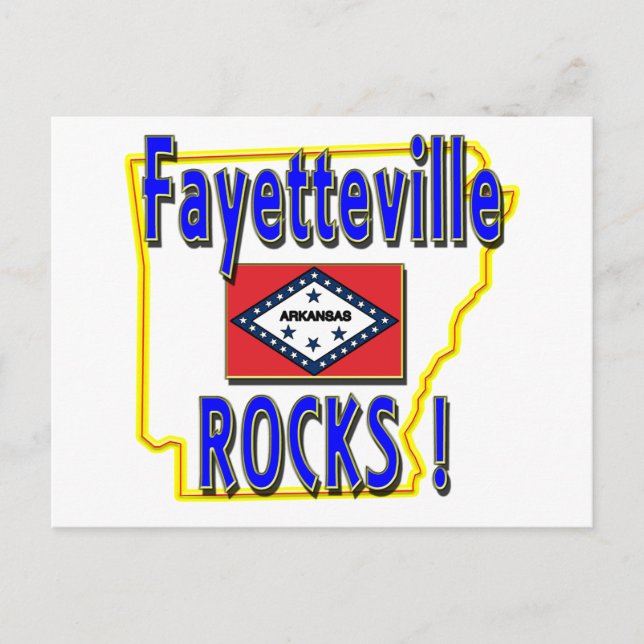 Fayetteville Rocks ! (blue) Postcard (Front)